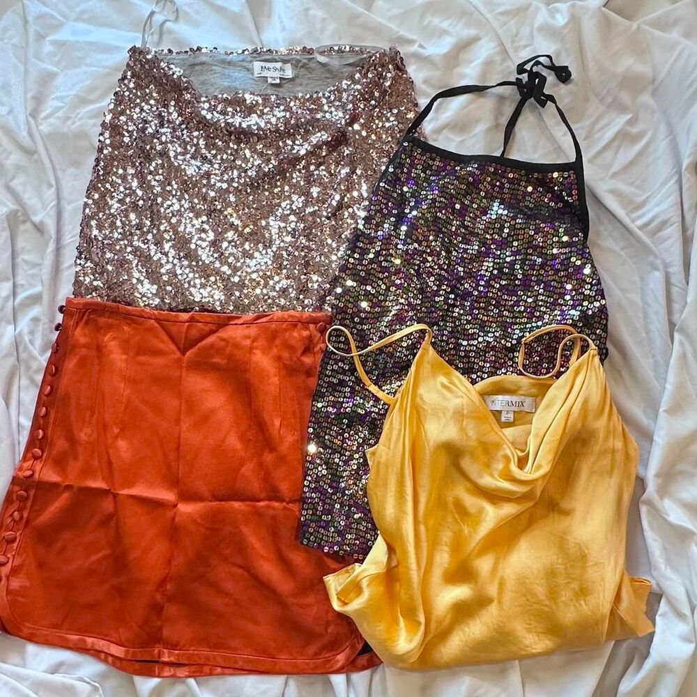 Party Mini Skirt and a Tank Tops Bundle Y2K